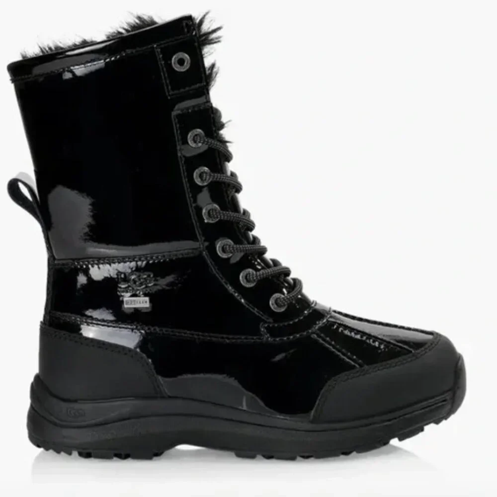 UGG Adirondack Boot Black Patent Waterproof Women’s 7 VGUC Winter - Picture 1 of 8